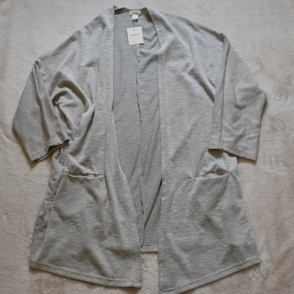 DONNI. Rib Sweater Coat - Sandwash
